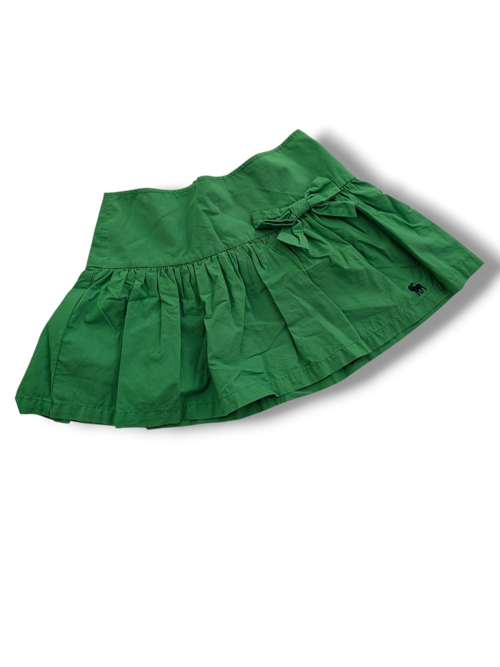 NWOT Abercrombie & Fitch Kelly Green Tiered Mini Skirt with Bow, Size 2